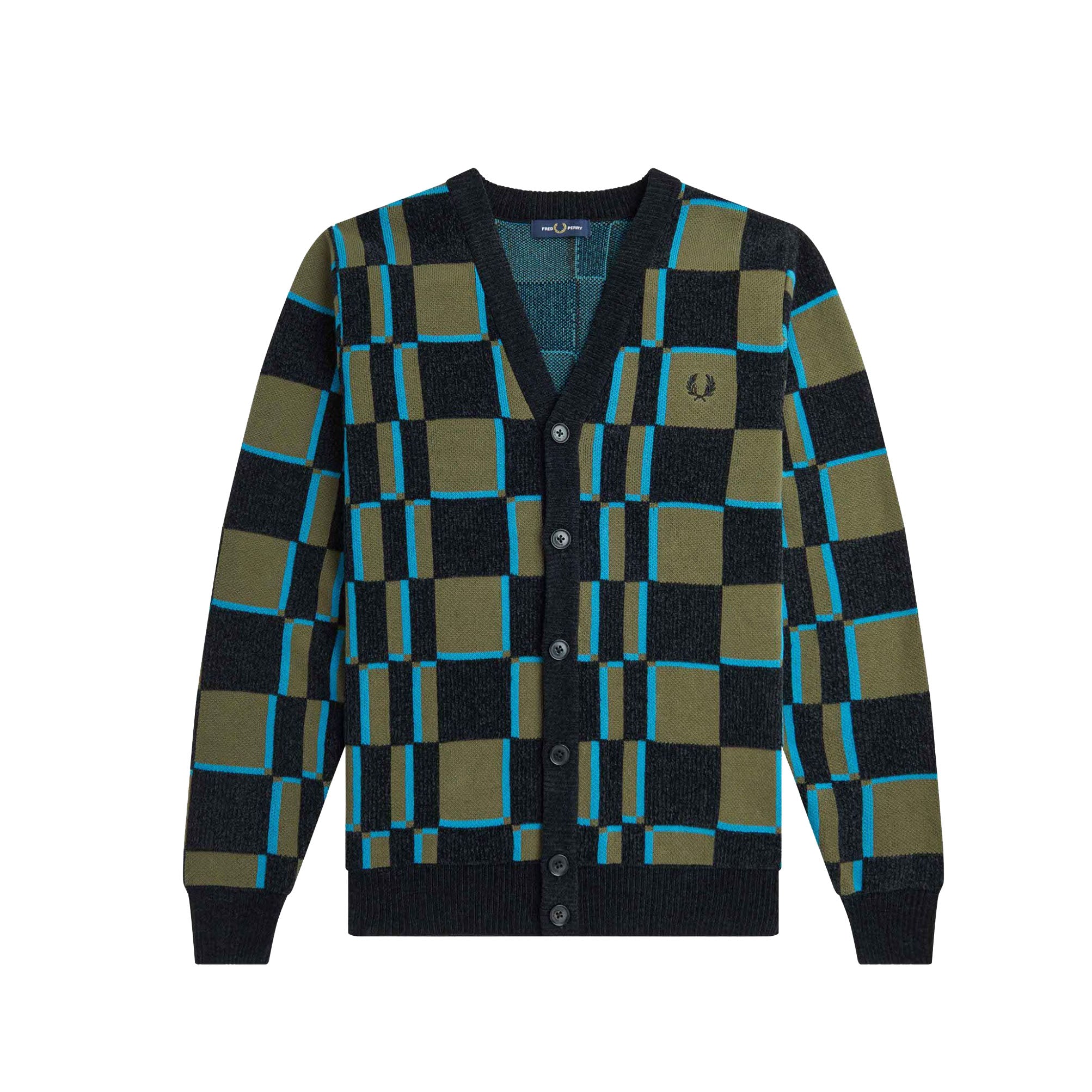 Fred Perry Glitch Chequerboard Cardigan – Gang of Four